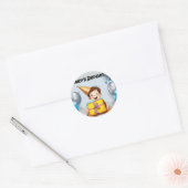 Rond Sticker pour l'anniversaire du garçon (Enveloppe)