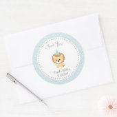Rond Sticker pour l'anniversaire du lion mignon (Enveloppe)