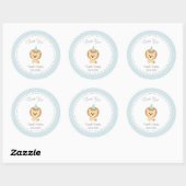 Rond Sticker pour l'anniversaire du lion mignon (Feuille)