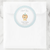 Rond Sticker pour l'anniversaire du lion mignon (Sac)