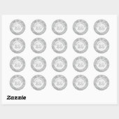 Rond Sticker pour l'anniversaire du Mariage d'argent (Feuille)