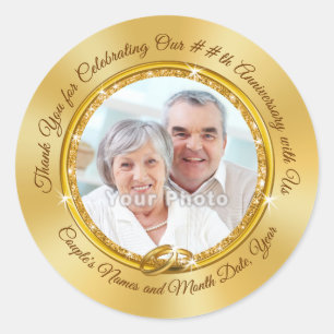 Rond Sticker pour l'anniversaire du mariage photo perso