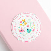 Rond Sticker pour l'anniversaire du papillon mignon : B