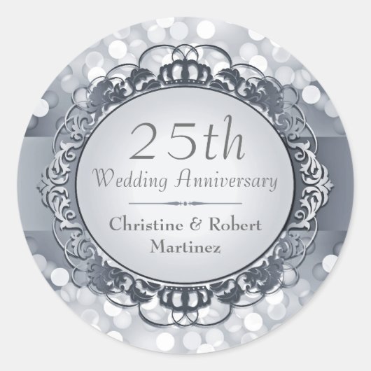 Rond Sticker pour le 25e anniversaire du Bokeh d'argent (Devant)