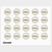 Rond Sticker pour le 30e anniversaire du Mariage (Feuille)