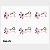 Rond Sticker pour le cancer du sein (Feuille)