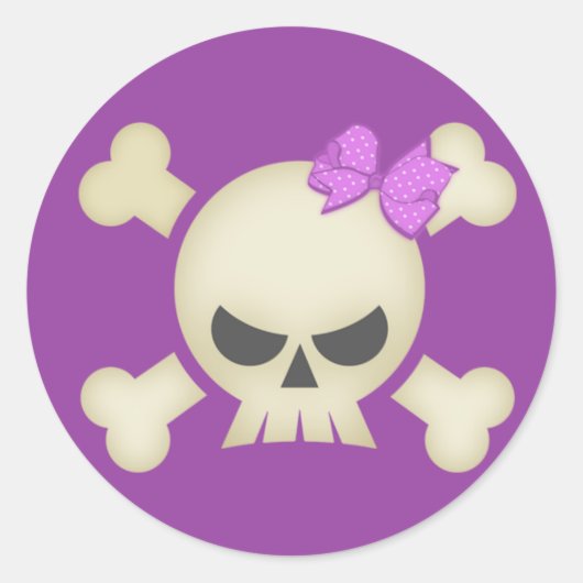 Rond Sticker pour le crâne et la corne (violet) (Devant)