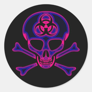 Rond Sticker pour le crâne et les os croisés