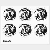 Rond Sticker pour le dragon tribal Yin Yang (Feuille)