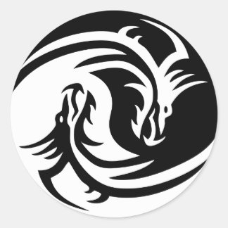 Rond Sticker pour le dragon tribal Yin Yang