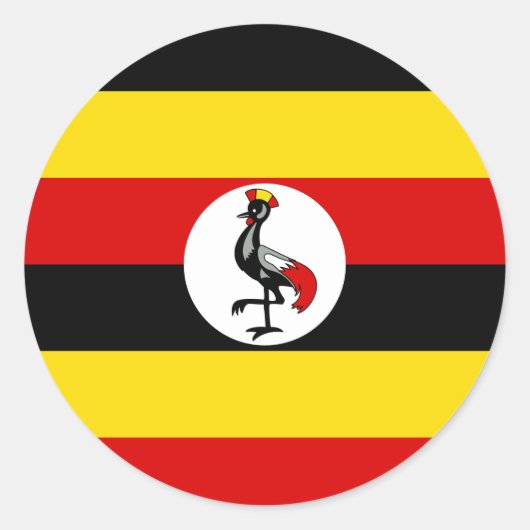 Rond Sticker pour le drapeau de l'Ouganda (Devant)