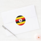 Rond Sticker pour le drapeau de l'Ouganda (Enveloppe)