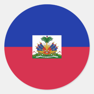 Rond Sticker pour le drapeau d'Haïti