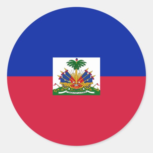 Rond Sticker pour le drapeau d'Haïti (Devant)