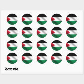 Rond Sticker pour le drapeau palestinien (Feuille)