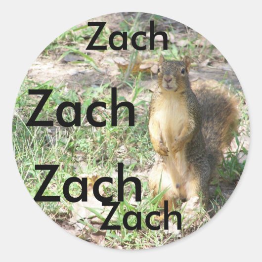 Rond Sticker pour le nom ZACH (Devant)