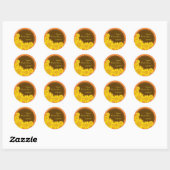 Rond Sticker pour le phoque de tournesol préféré (Feuille)