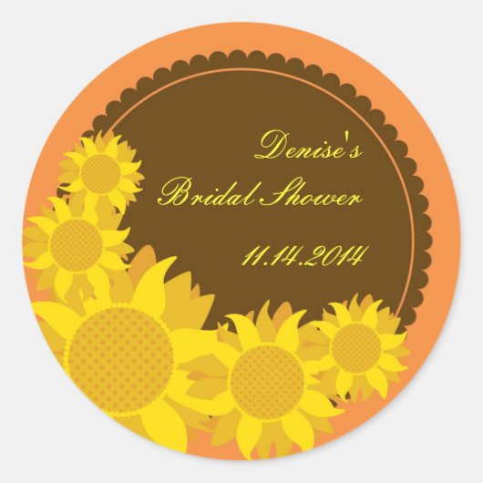 Rond Sticker pour le phoque de tournesol préféré (Devant)