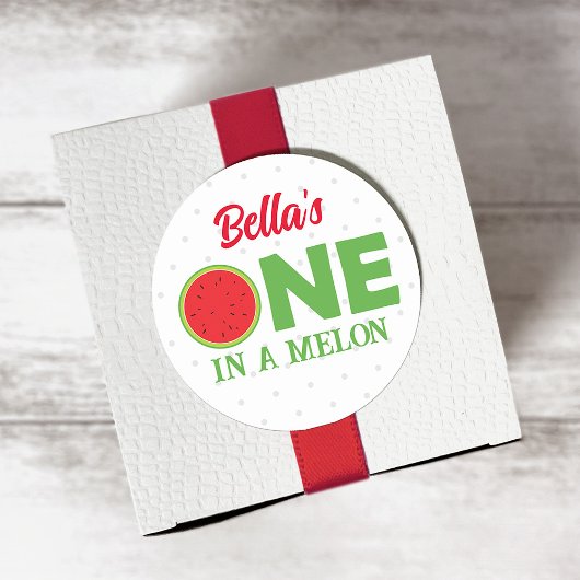 Rond Sticker pour le premier anniversaire de la pastèqu