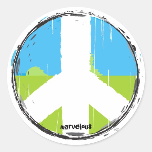 Rond Sticker pour le signe de paix no2 (Devant)