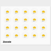Rond Sticker pour le soleil mignon Doodle (Feuille)