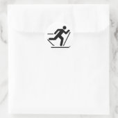 Rond Sticker pour le symbole de ski de fond (Sac)