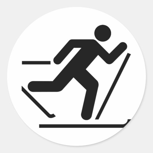 Rond Sticker pour le symbole de ski de fond (Devant)