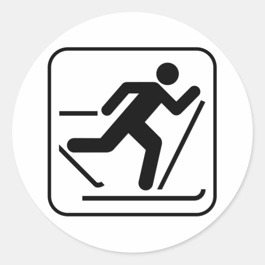 Rond Sticker pour le symbole de ski de fond (Devant)