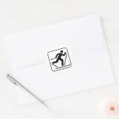 Rond Sticker pour le symbole de ski de fond (Enveloppe)