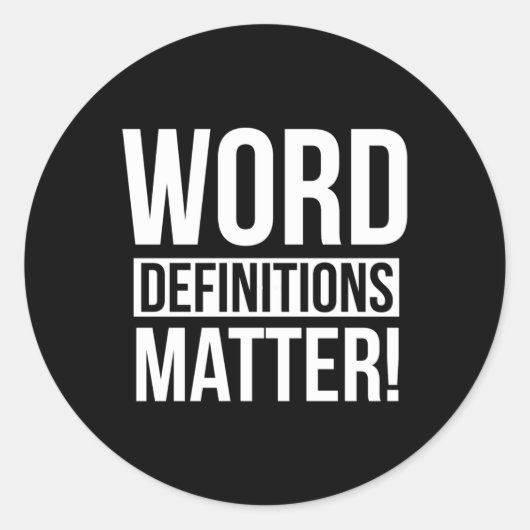 Rond Sticker pour les définitions de mots (Devant)