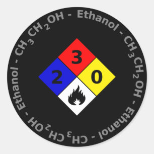 Rond Sticker pour les fiches signalétiques d'éthanol