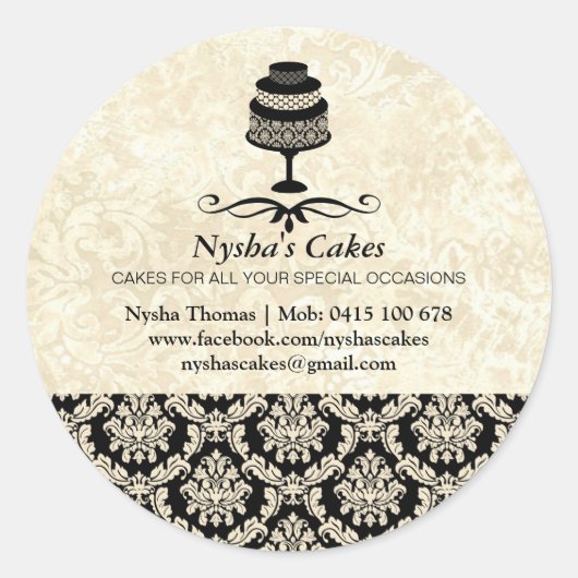 Rond Sticker pour les gâteaux de Nysha (Devant)