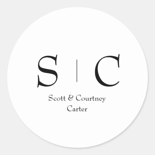 Rond Sticker pour les noms de monogrammes - Décor fixe  (Devant)