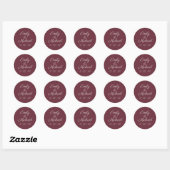 Rond Sticker pour les noms de prune violette de script (Feuille)