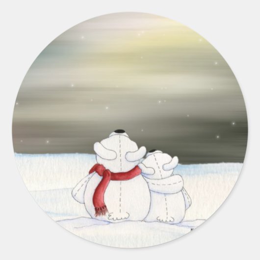 Rond Sticker pour les ours polaires (Devant)