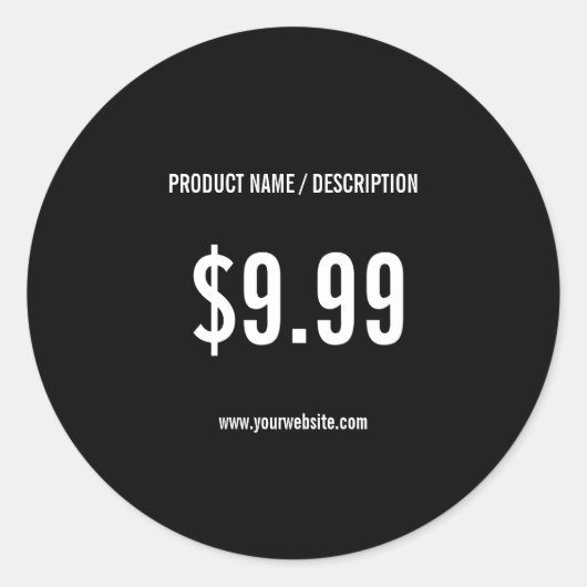 Rond Sticker pour les petits prix d'entreprise | Noir m (Devant)