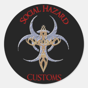 Rond Sticker pour les risques sociaux