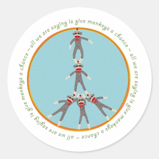Rond Sticker pour les singes de la paix (Devant)