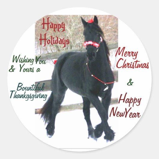 Rond Sticker pour les vacances d'hiver (Devant)