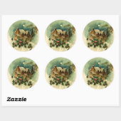 Rond Sticker pour l'heure de Noël (Feuille)