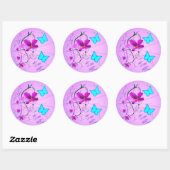 Rond Sticker pour l'heure du printemps (Feuille)