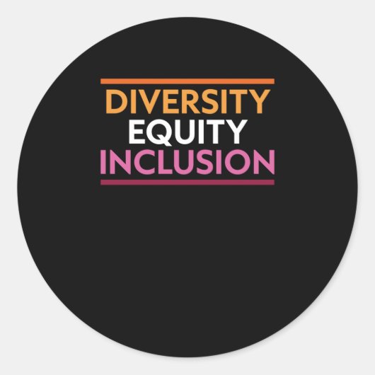 Rond Sticker pour l'inclusion dans l'équité en matière (Devant)