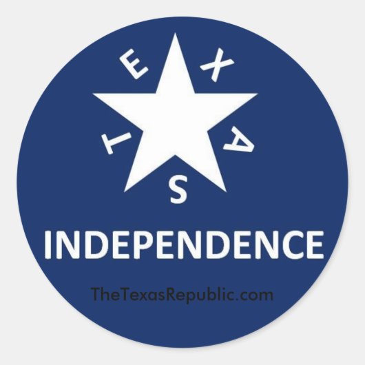 Rond Sticker pour l'indépendance du Texas (Devant)