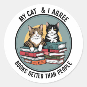 Rond Sticker pour livre de chat