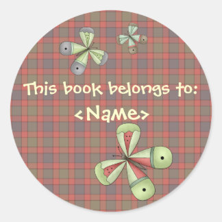 Rond Sticker pour livre papillon de campagne