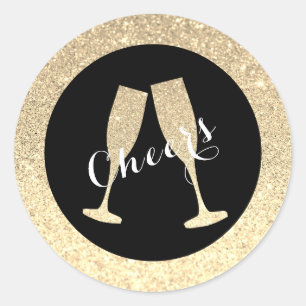 Rond Sticker pour Lunettes de Champagne Parties scintil