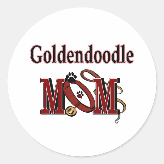 Rond Sticker pour maman Goldendoodle (Devant)