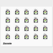 Rond Sticker pour manchot Linux Penguin Suse (Feuille)
