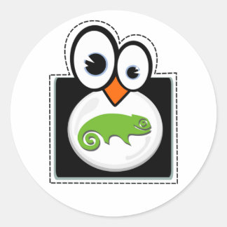 Rond Sticker pour manchot Linux Penguin Suse