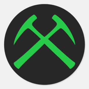 Rond Sticker pour marteaux de roche croisés verts